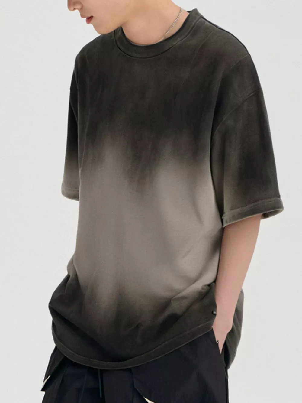 Men's Gradient Round Neck Oversized T-Shirt, image 10
