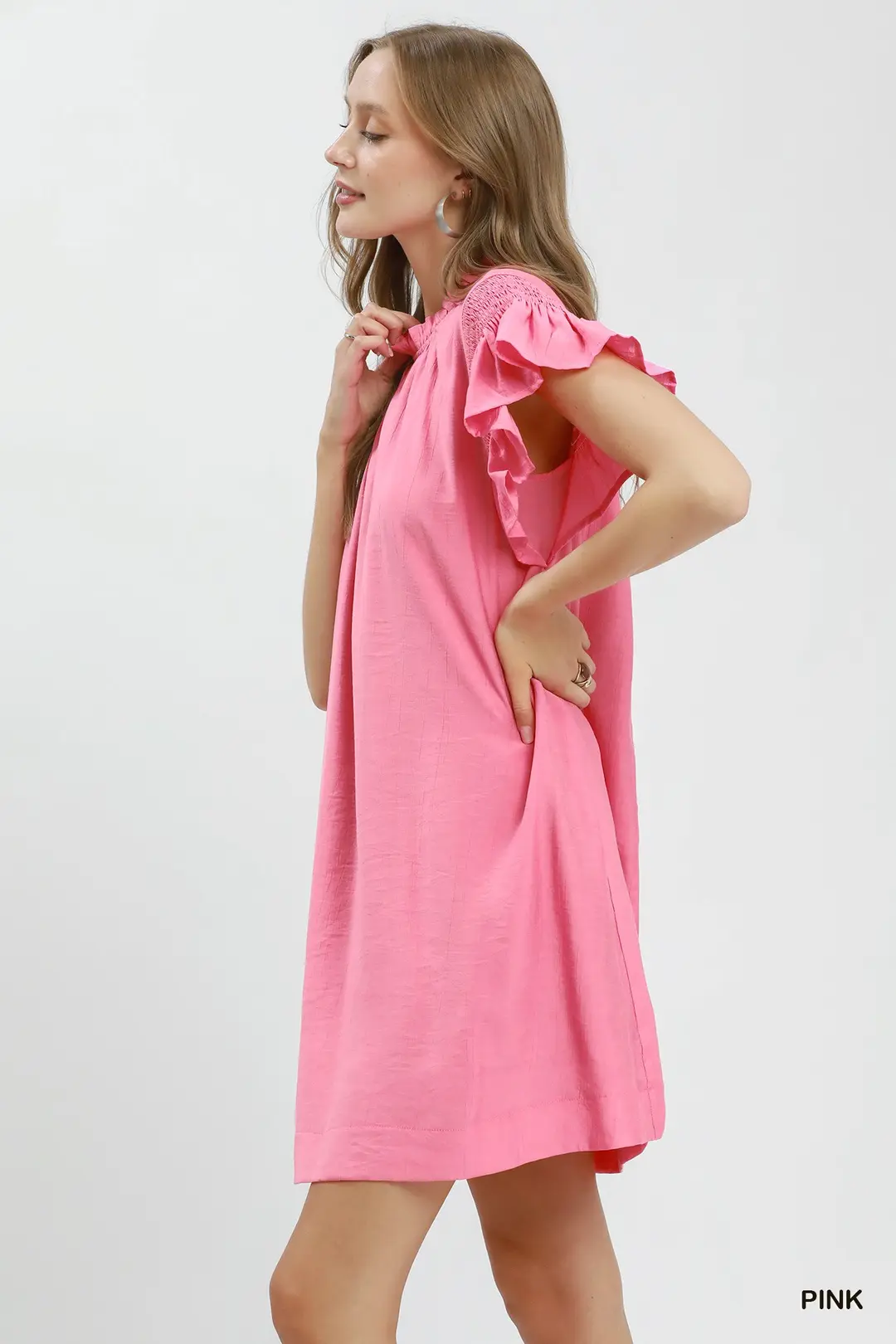 Ruffle Flutter Sleeve Dress, image 2