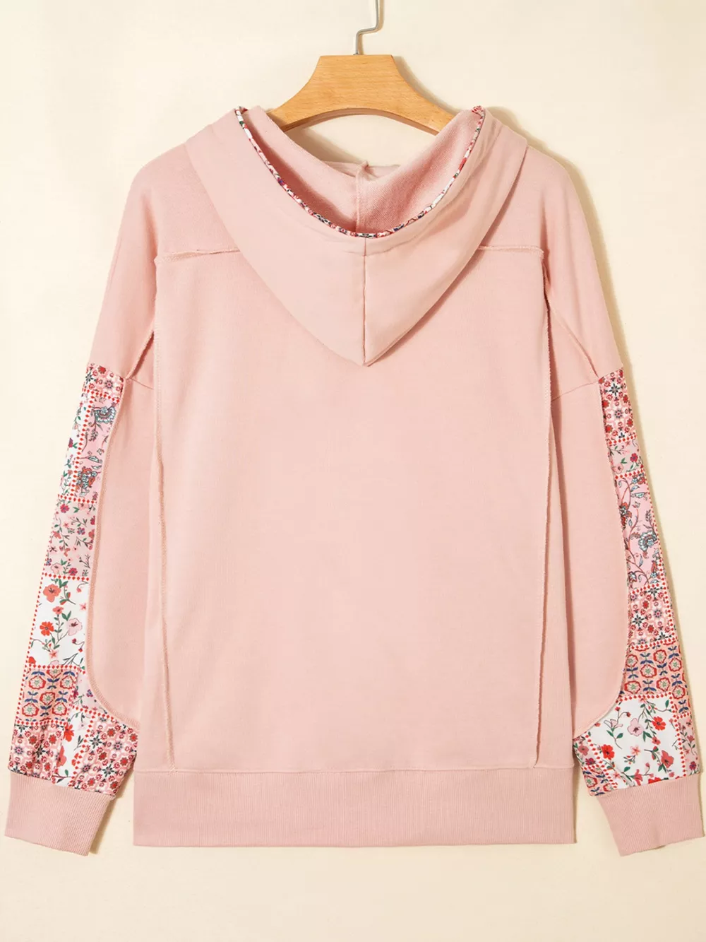 Floral Print Drawstring Long Sleeve Hoodie, image 9