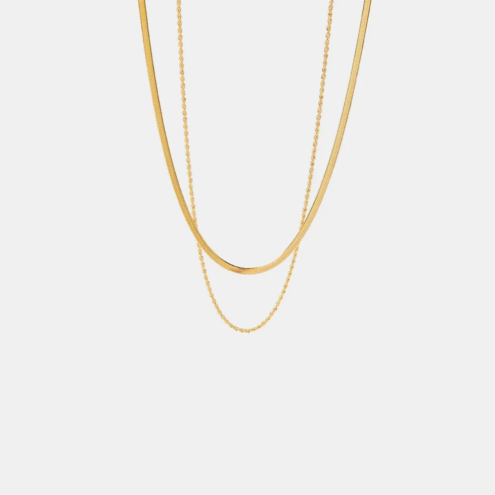 18K Gold-Plated Double-Layered Necklace, image 7