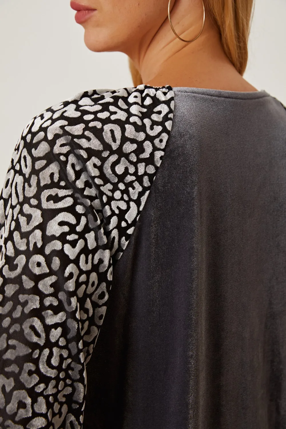 Leopard Round Neck Half Sleeve Blouse, image 6