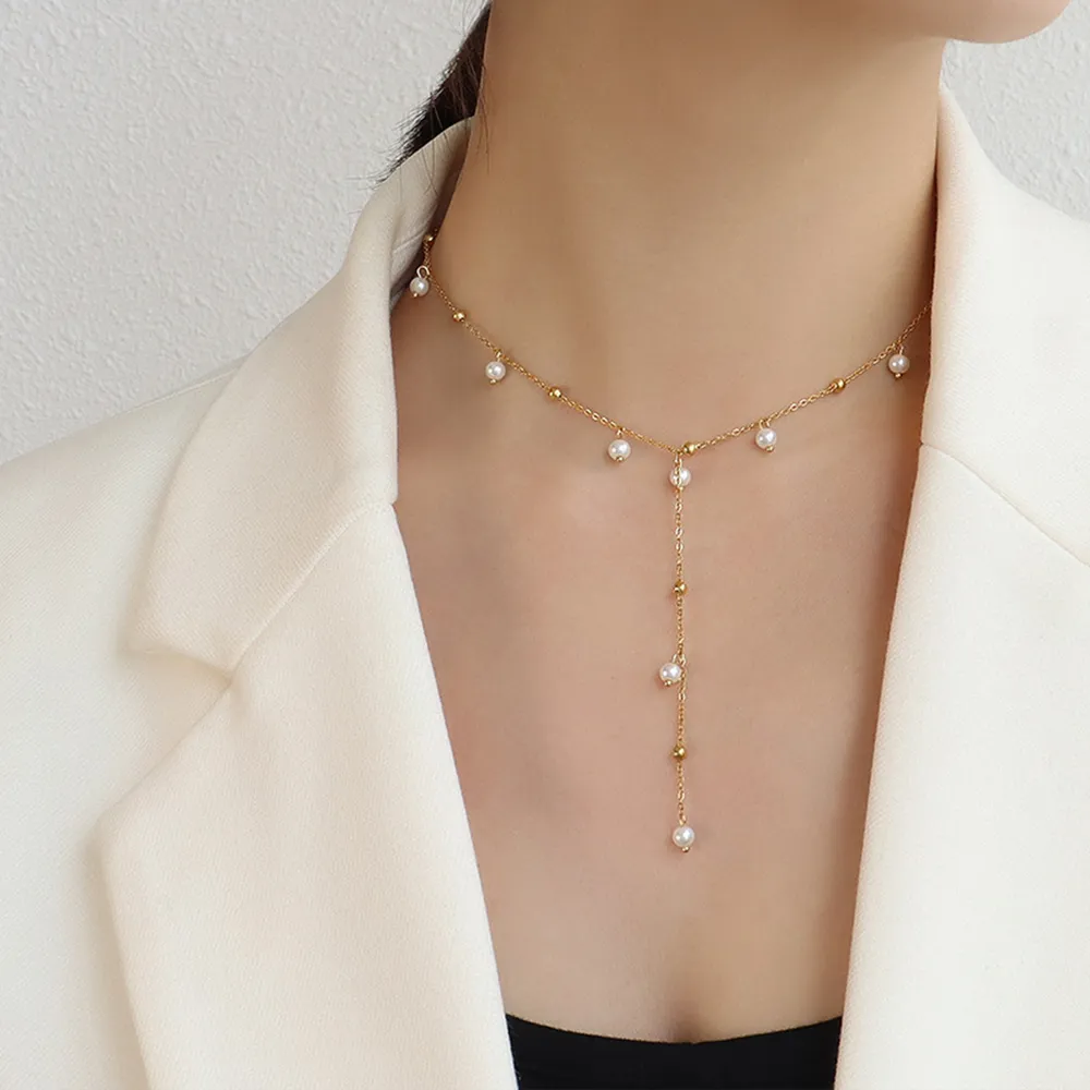 18K Gold-Plated Pearl Drop Necklace, image 2