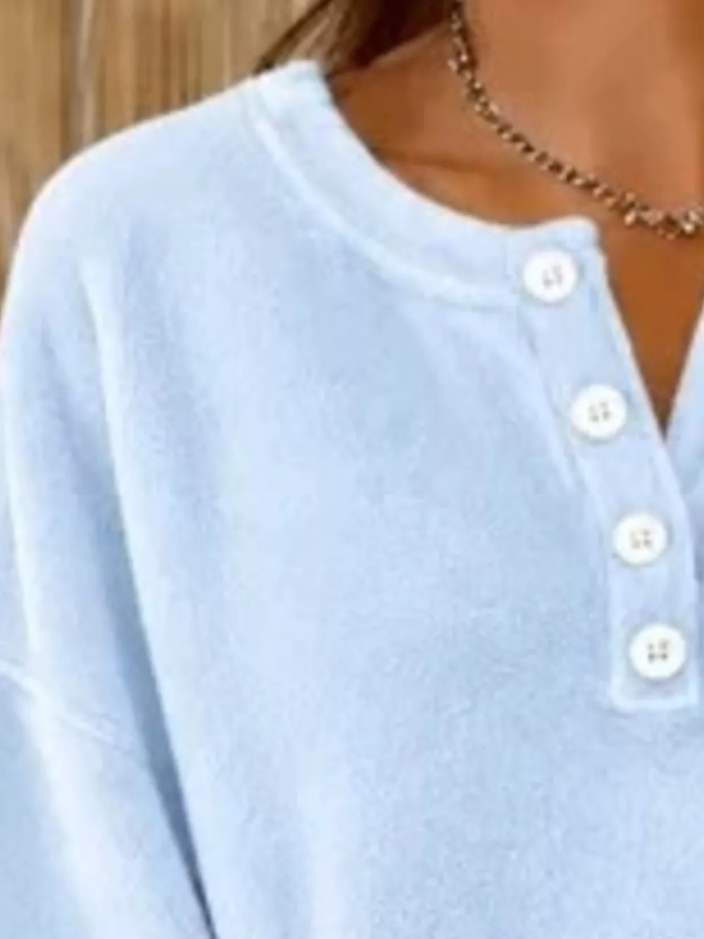 Button Detail Dropped Shoulder Sweatshirt, image 10