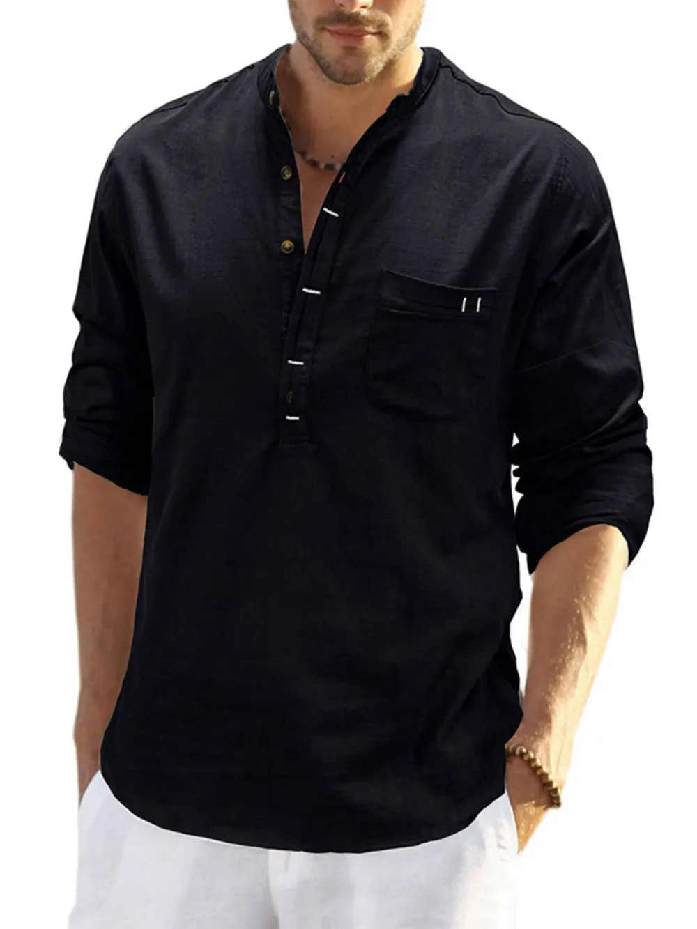 Men's Basic style Button Detail Polo
