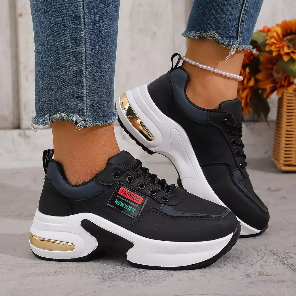Round Toe Lace Up Sneakers