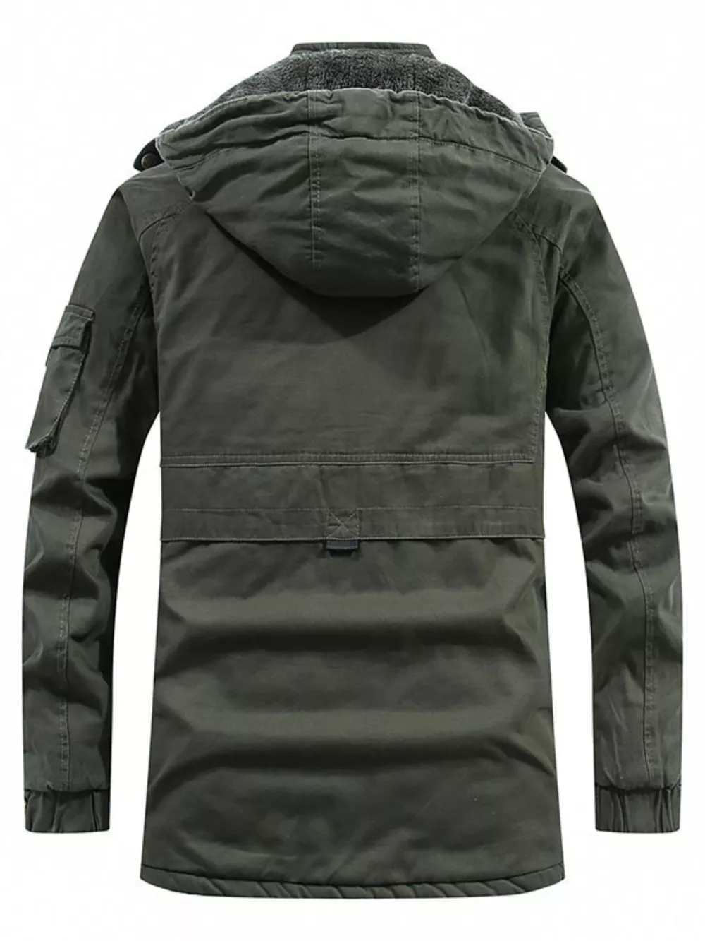 Men's Plus Size Winter Warm Hooded Zip Up Jacket, image 3