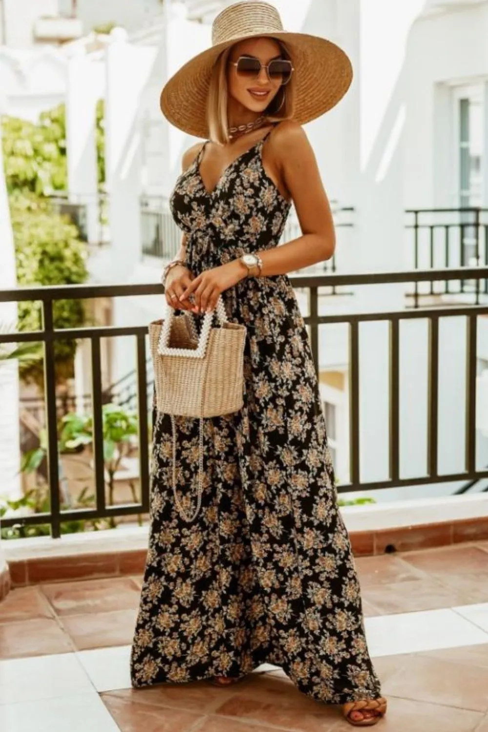 Printed Spaghetti Strap Maxi Dress, image 26