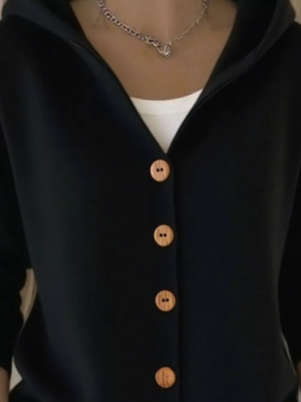 Full Size Button Up Long Sleeve Cardigan Plus Size, image 5