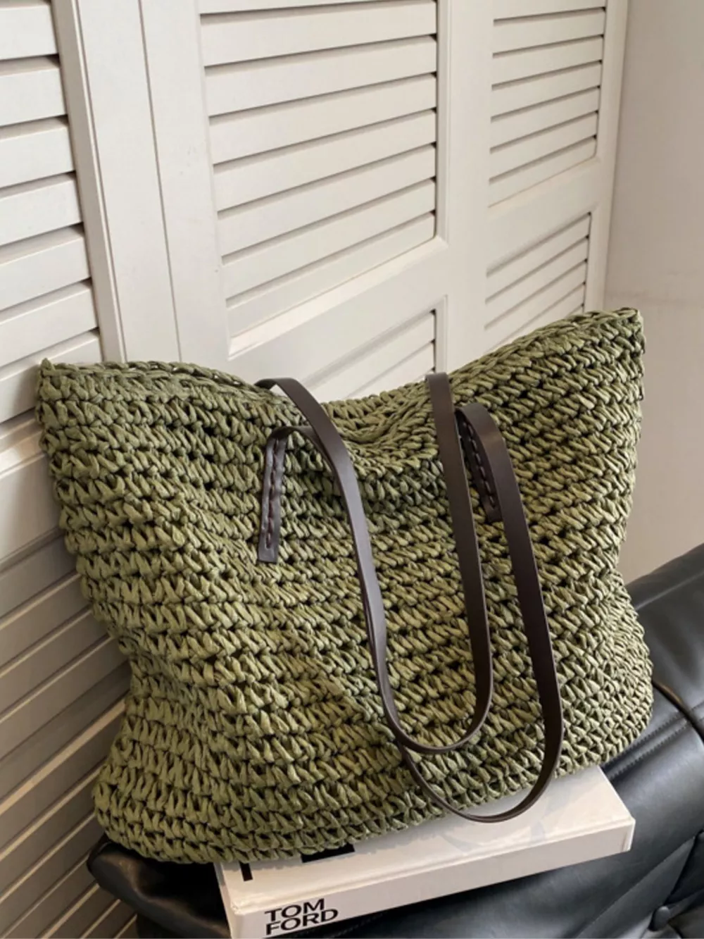 Woven Straw Shoulder Bag, image 8