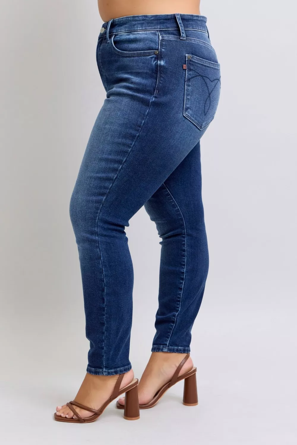 Full Size Washed Thermal Skinny Jeans Plus Size, image 10