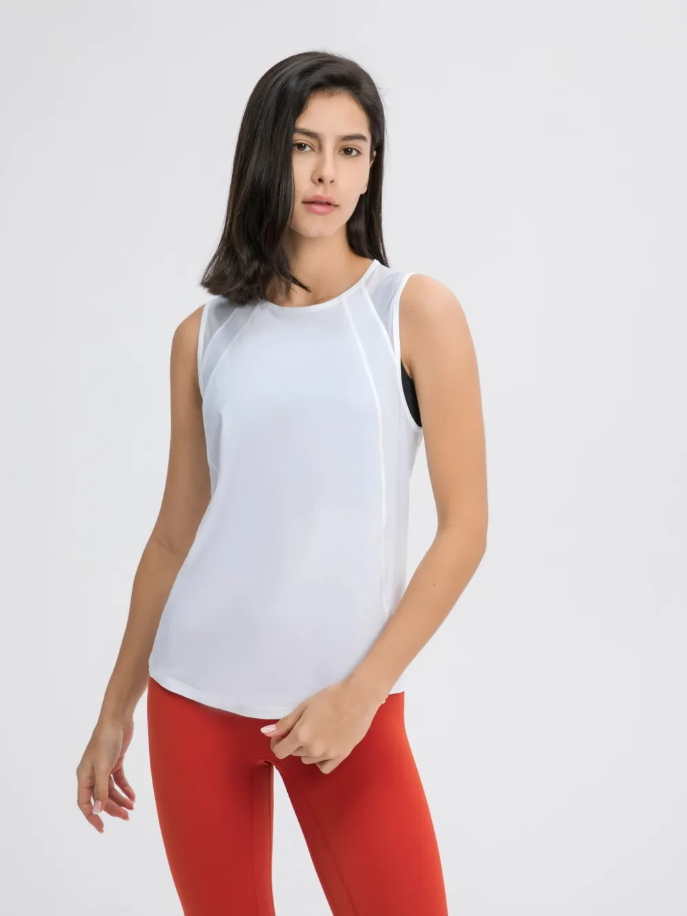 Cutout Back Round Neck Active Tank, image 31