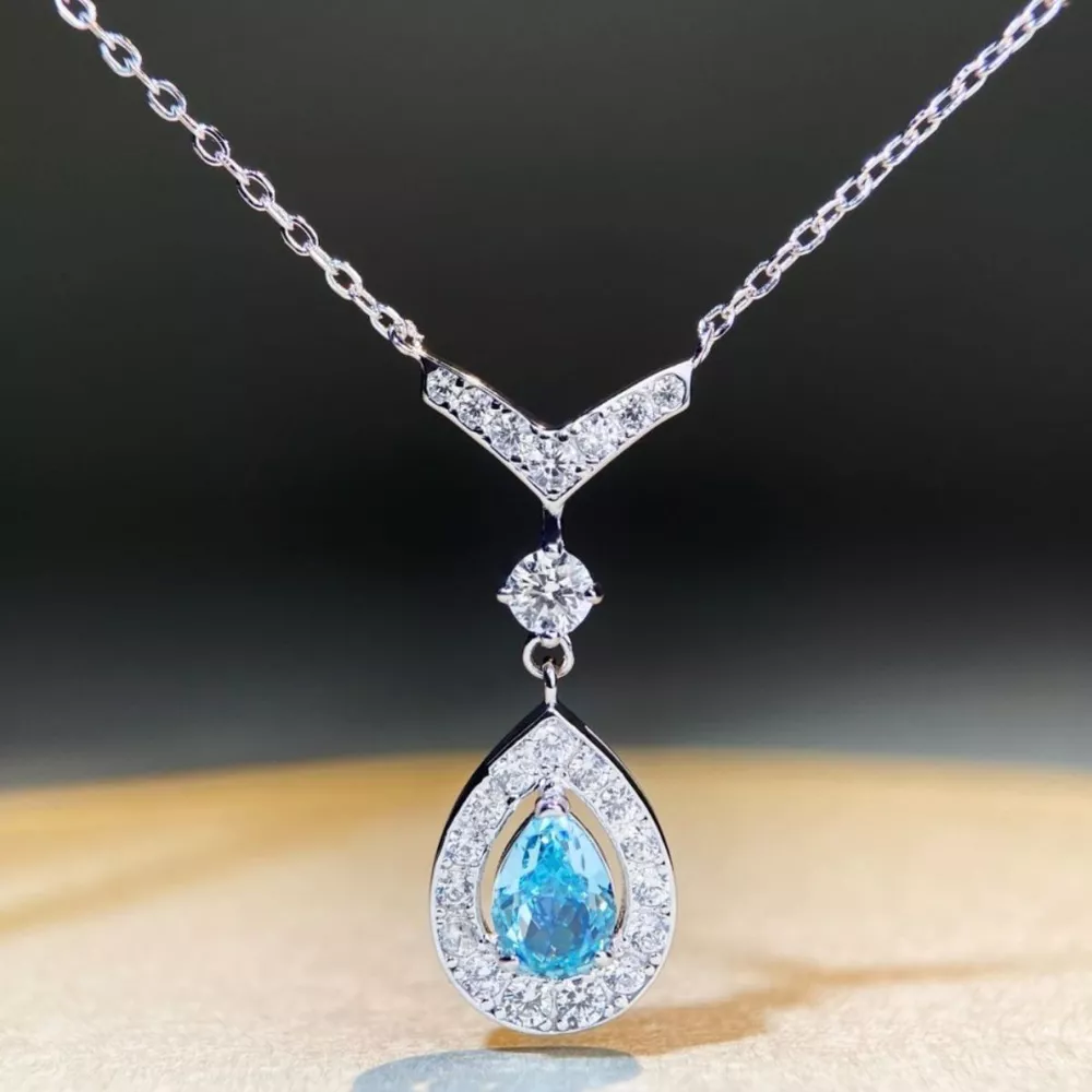 925 Sterling Silver Teardrop Pendant Necklace