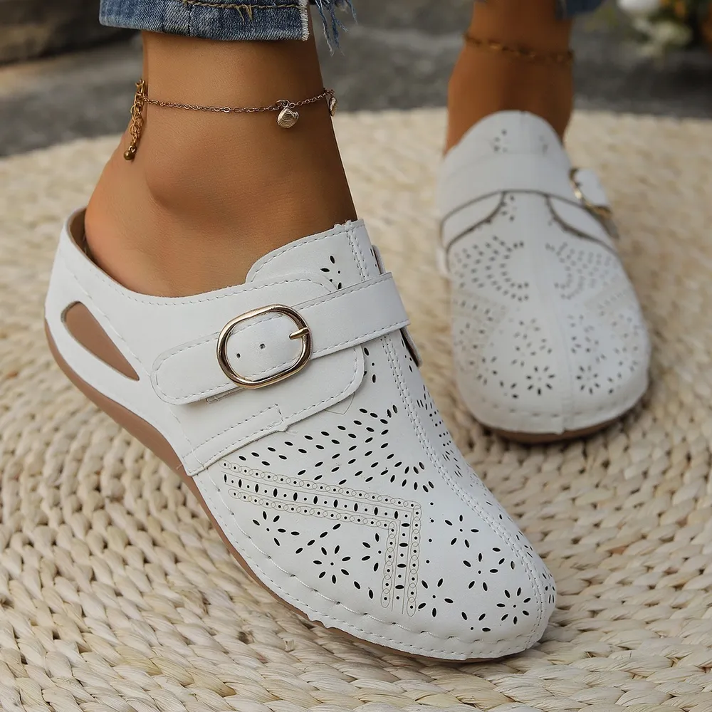 Suede Round Toe Wedge Sandals, image 7