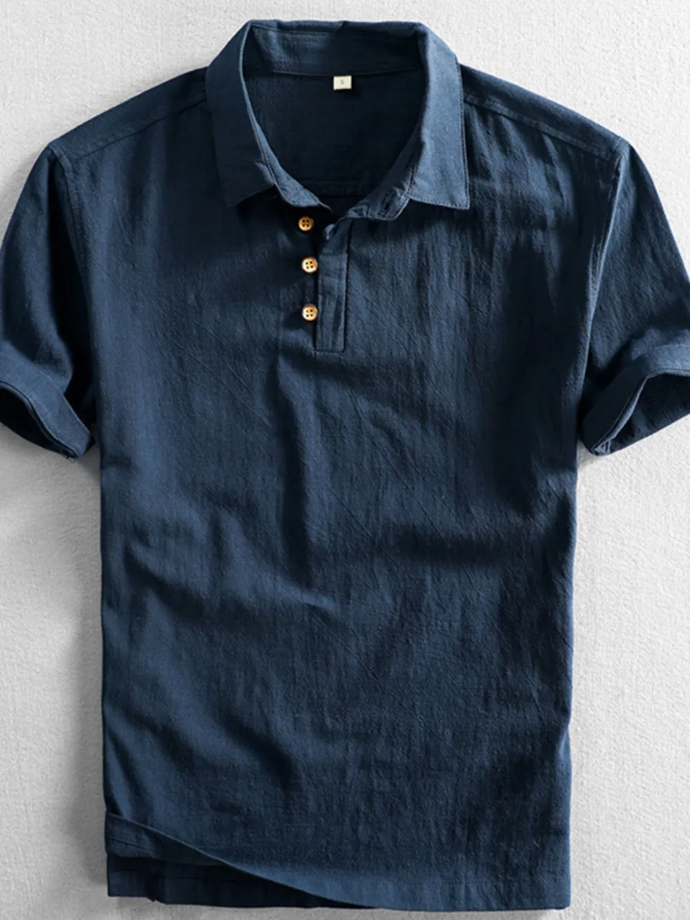 Men's Full Size Button Detail Short Sleeve Polo Plus Size