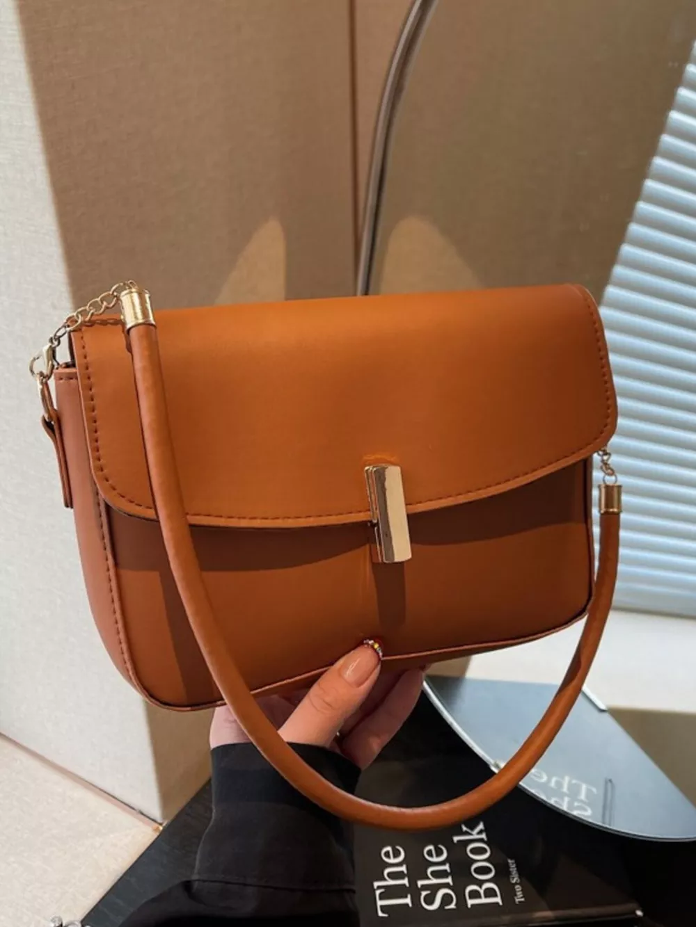 Leather Flap Shoulder Bag, image 6