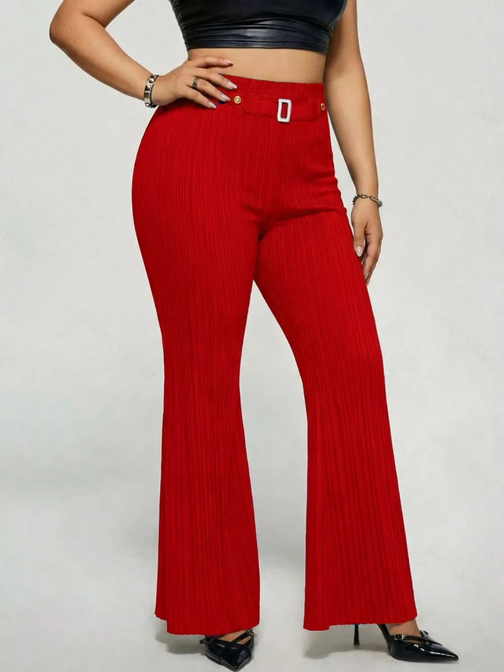 Plus Size High Waist Flare Pants, image 13