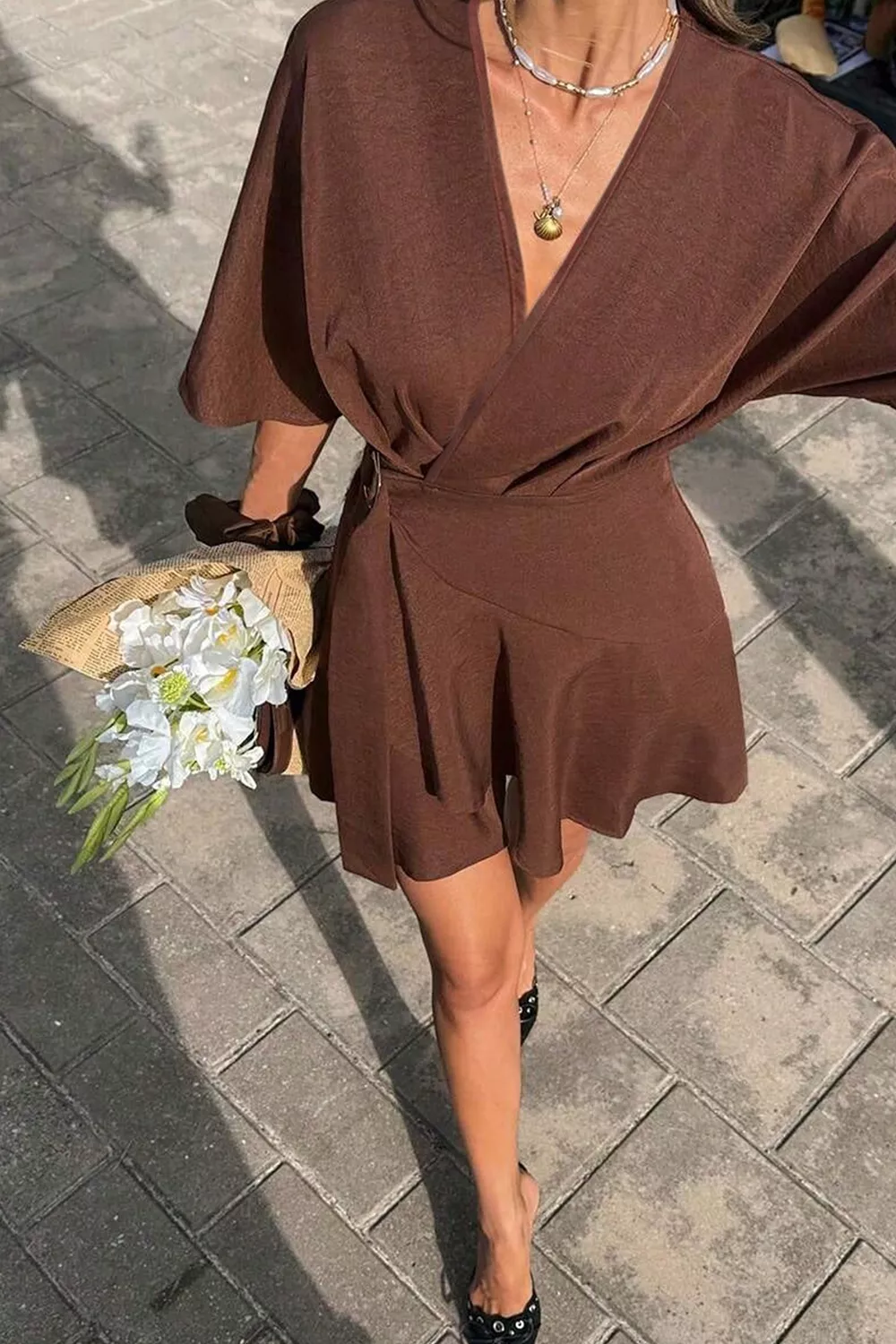 Surplice Half Sleeve Mini Dress, image 7