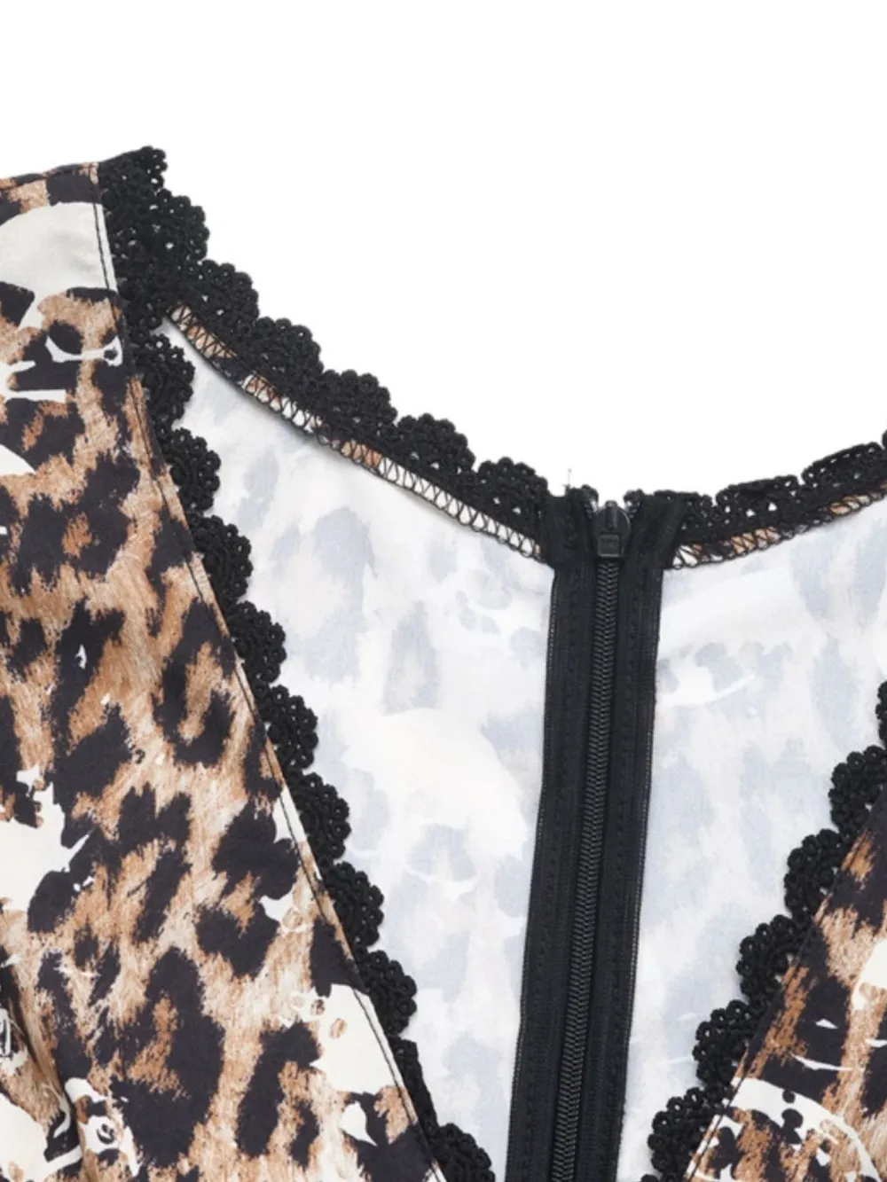 Leopard V-Neck Cap Sleeve Mini Dress, image 6