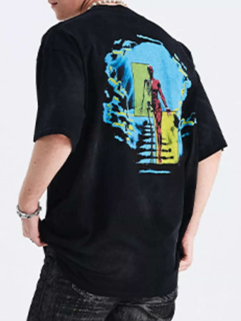 Men's Graphic Round Neck Half Sleeve T-Shirt, image 2