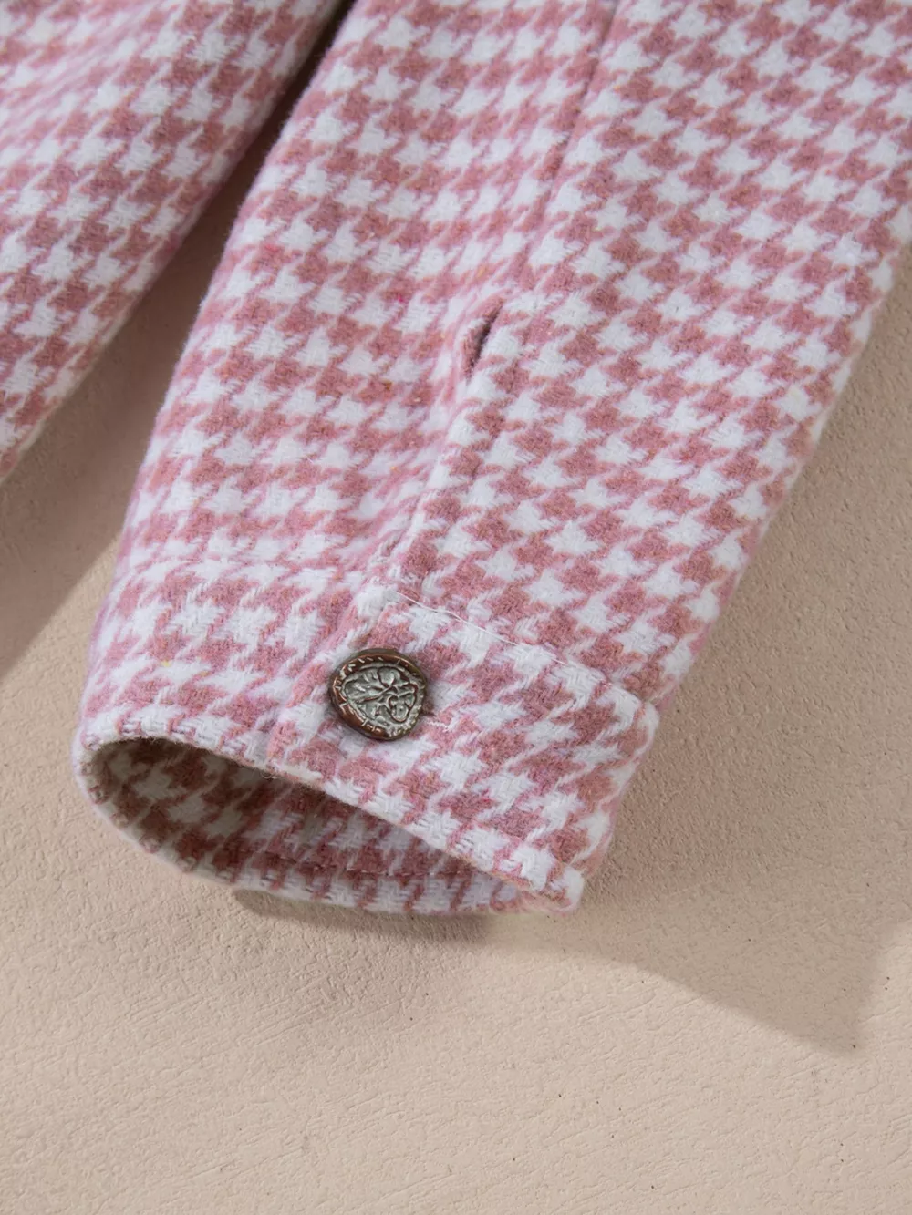 Button Down Houndstooth Color Block Shacket, image 18