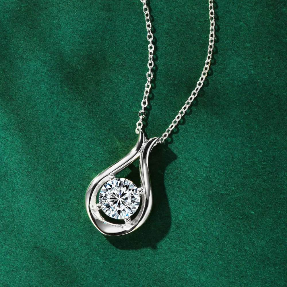 2 Carat Moissanite 925 Sterling Silver Pendant Necklace, image 10