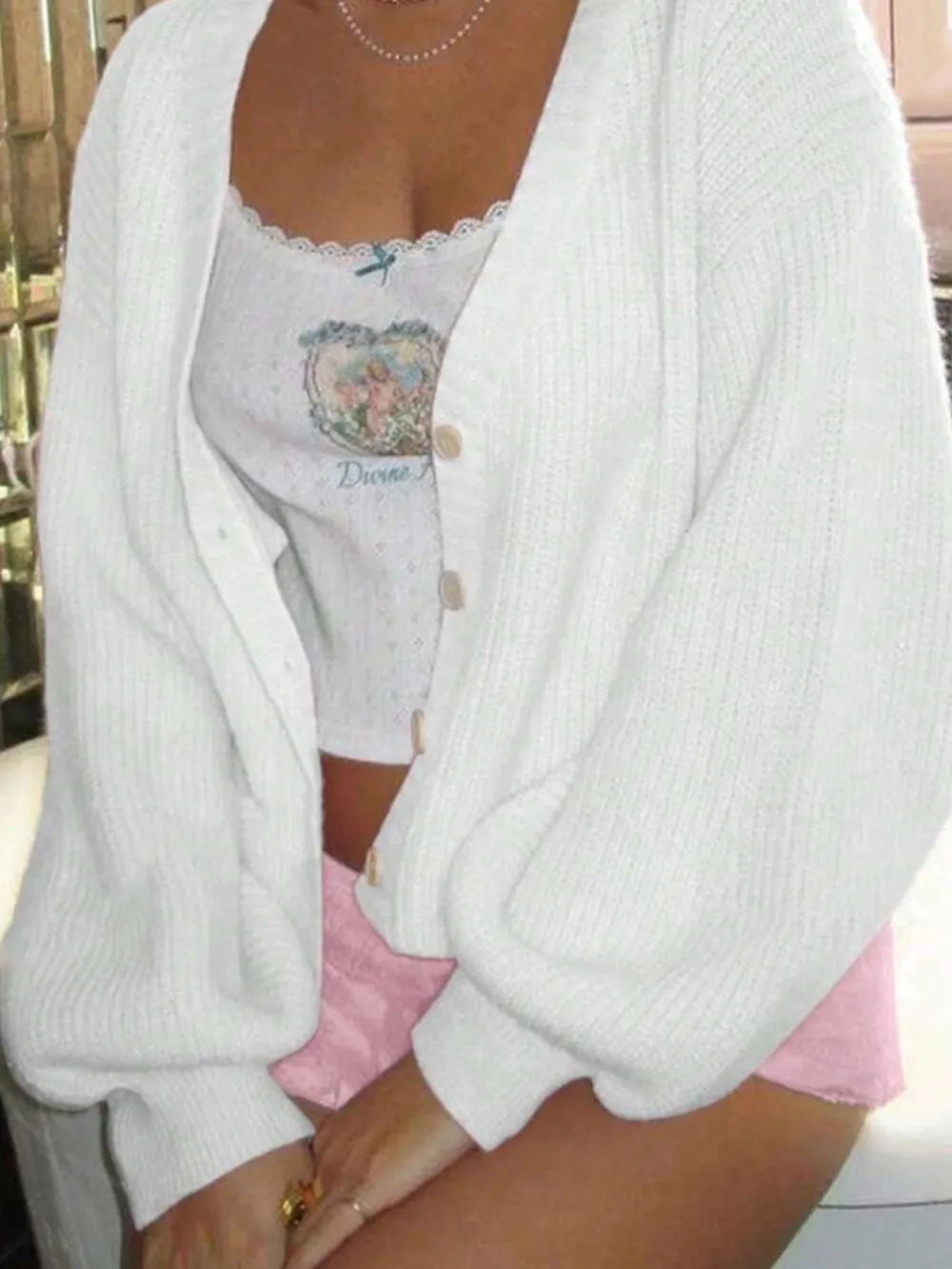 Ribbed Knit Open Front Cardigan with Cozy Oversized Fit, image 8
