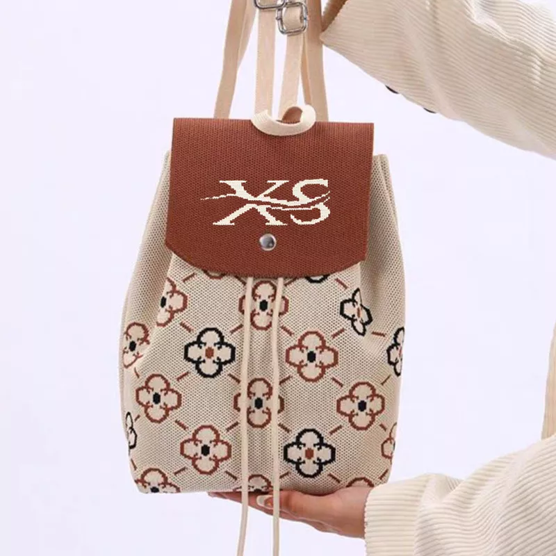 Floral Print Drawstring Backpack Bag, image 2