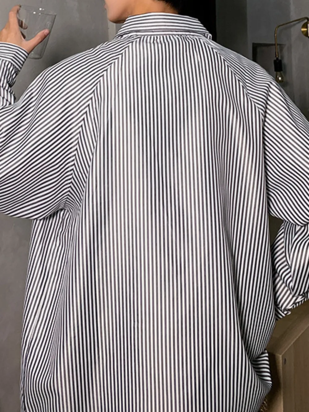 Men's Striped Long Sleeve Button-Up Shirt, image 6