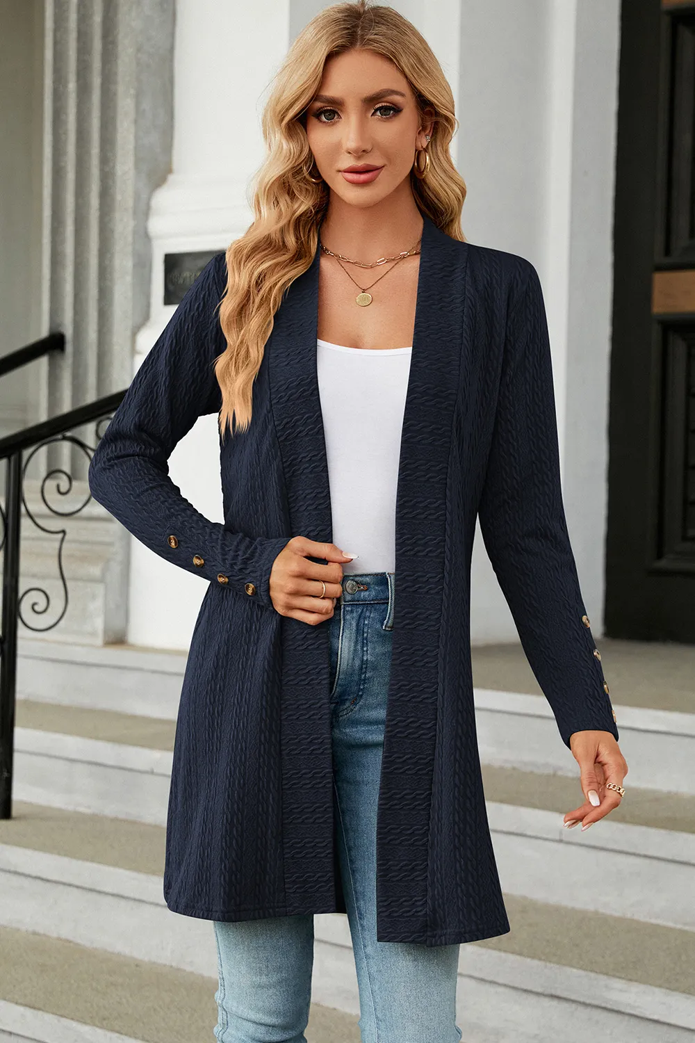 Open Front Long Sleeve Cardigan, image 5
