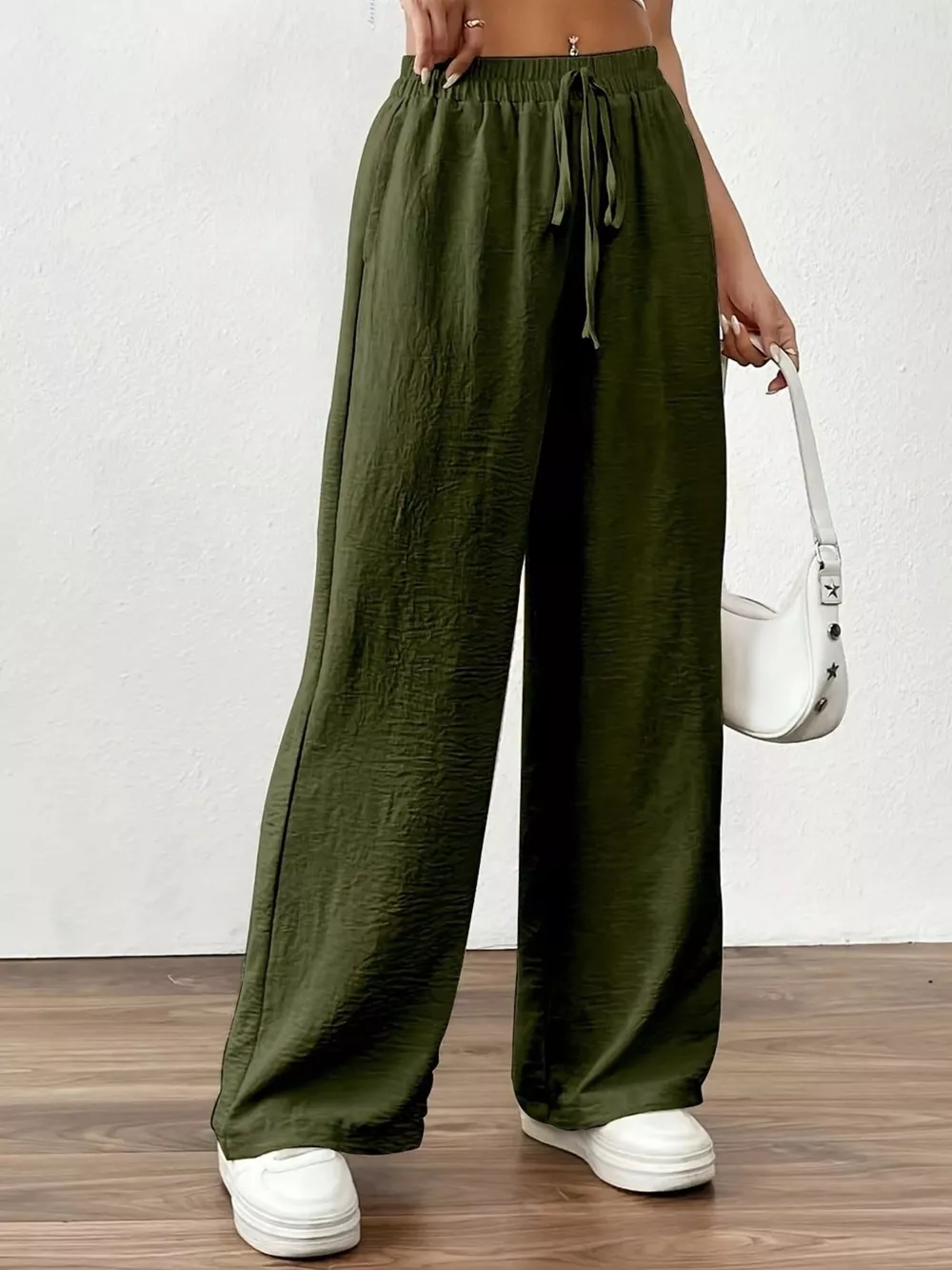 Casual Drawstring Wide Leg Pants, image 15