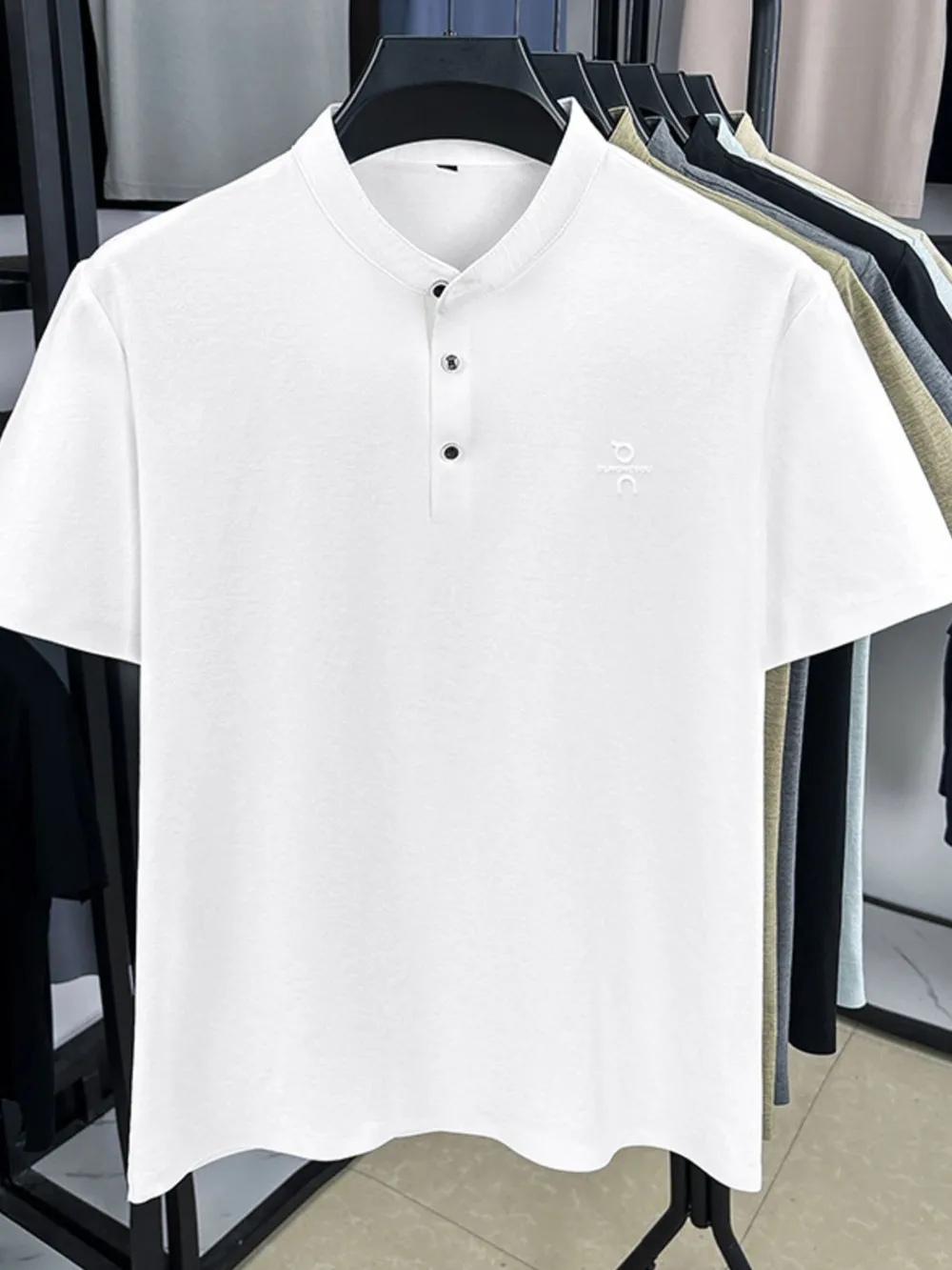 Men's Plus Size Button Detail Short Sleeve Polo, image 9