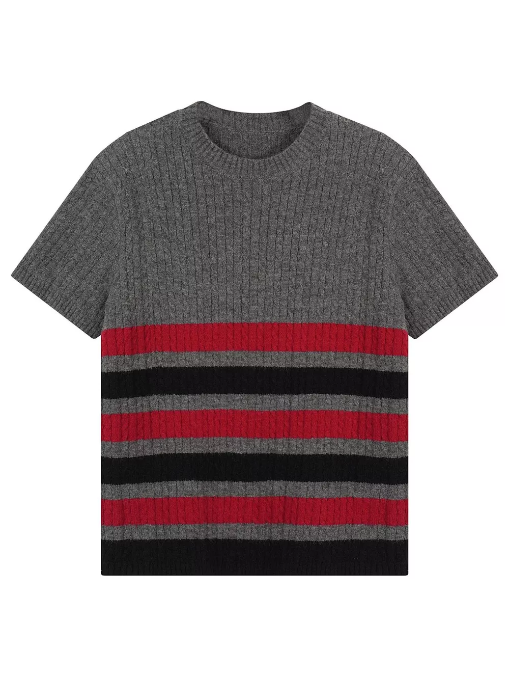 Men's Ribbed Short Sleeve Knit Top