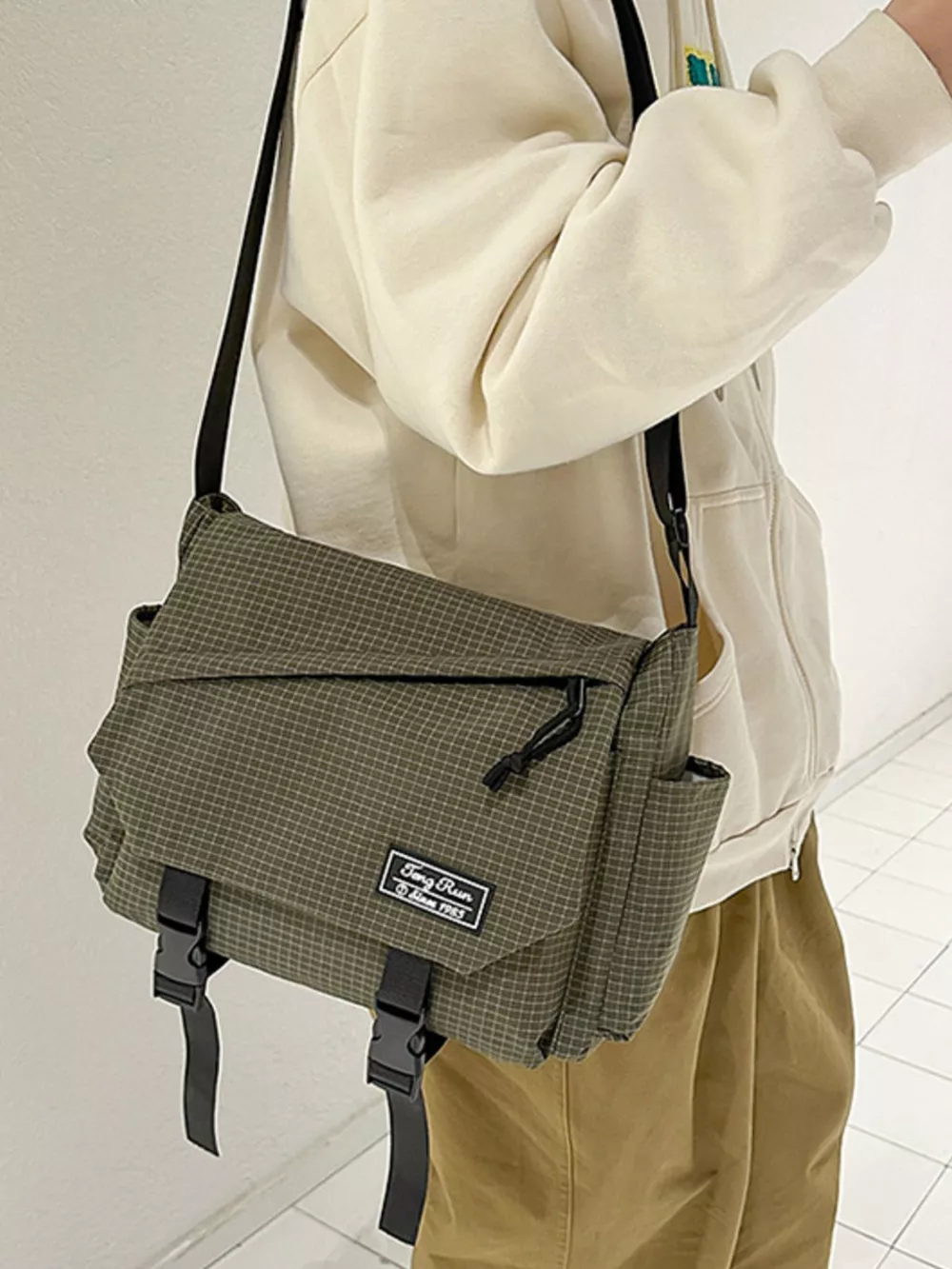Plaid Buckle Flap Crossbody Bag, image 11