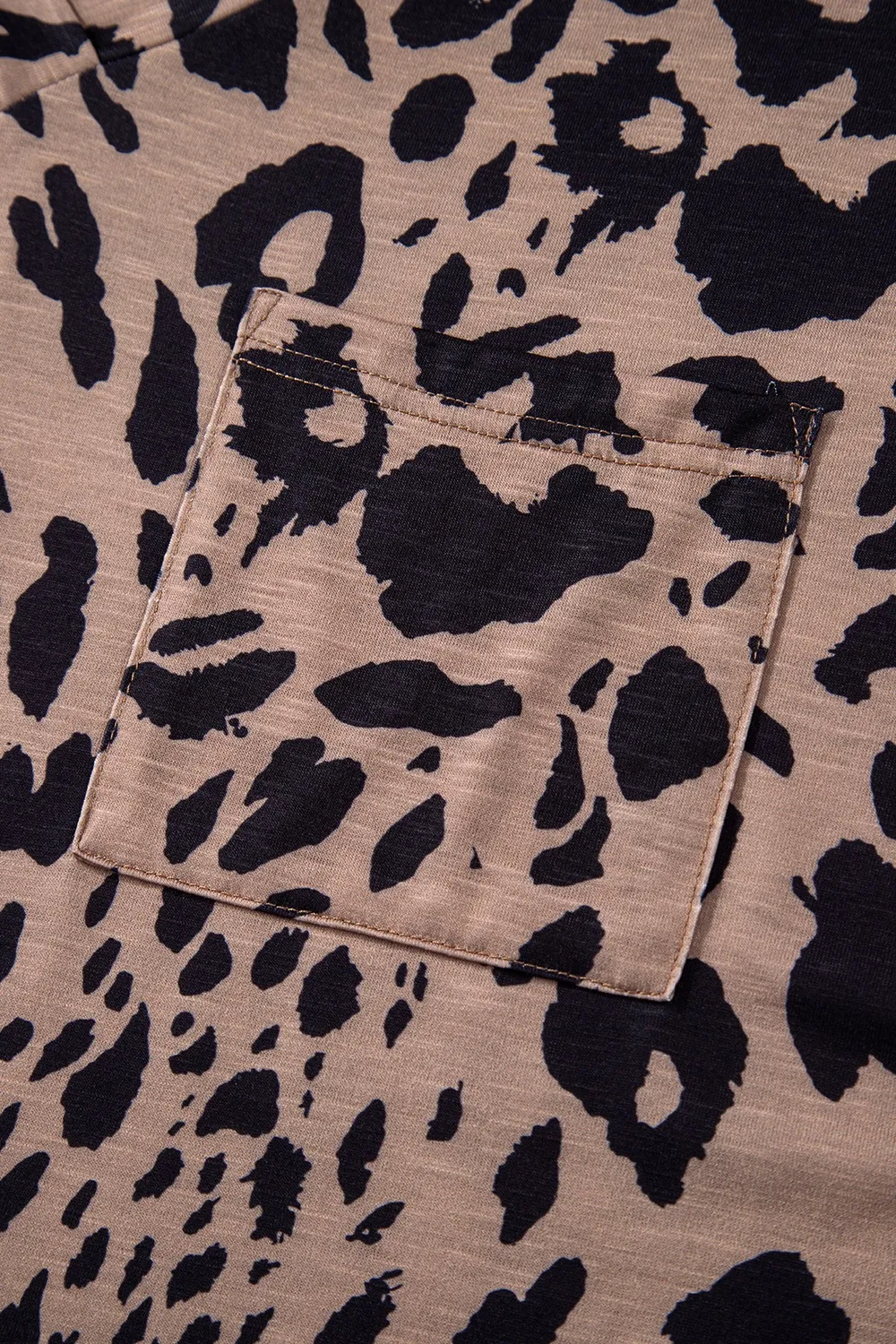 Leopard V-Neck Half Sleeve T-Shirt, image 8