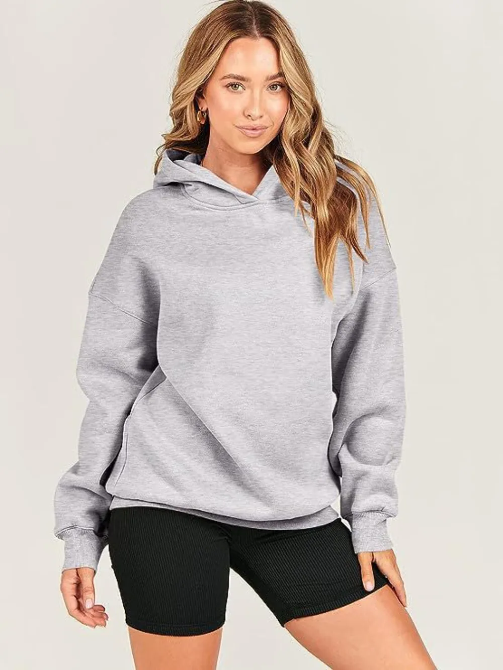 Dropped Shoulder Long Sleeve Hoodie, image 2