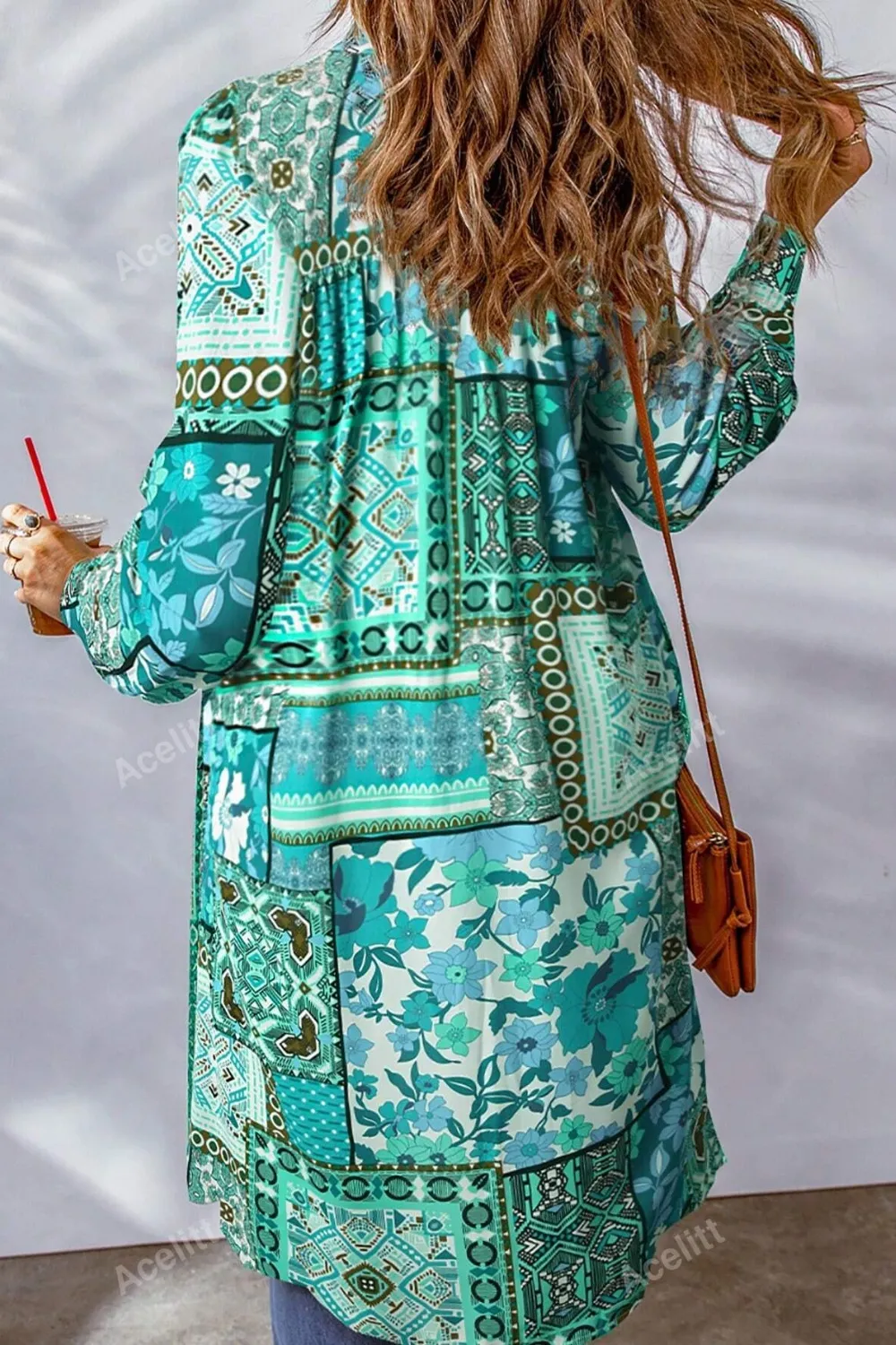 Printed Button Up Long Sleeve Cardigan, image 20