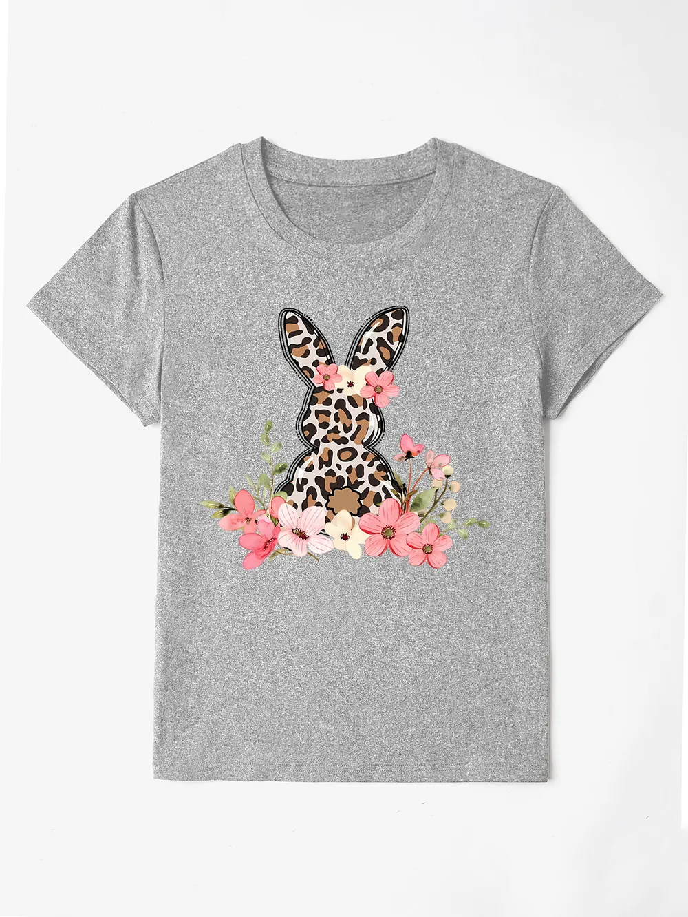 Rabbit Round Neck Short Sleeve T-Shirt, image 7