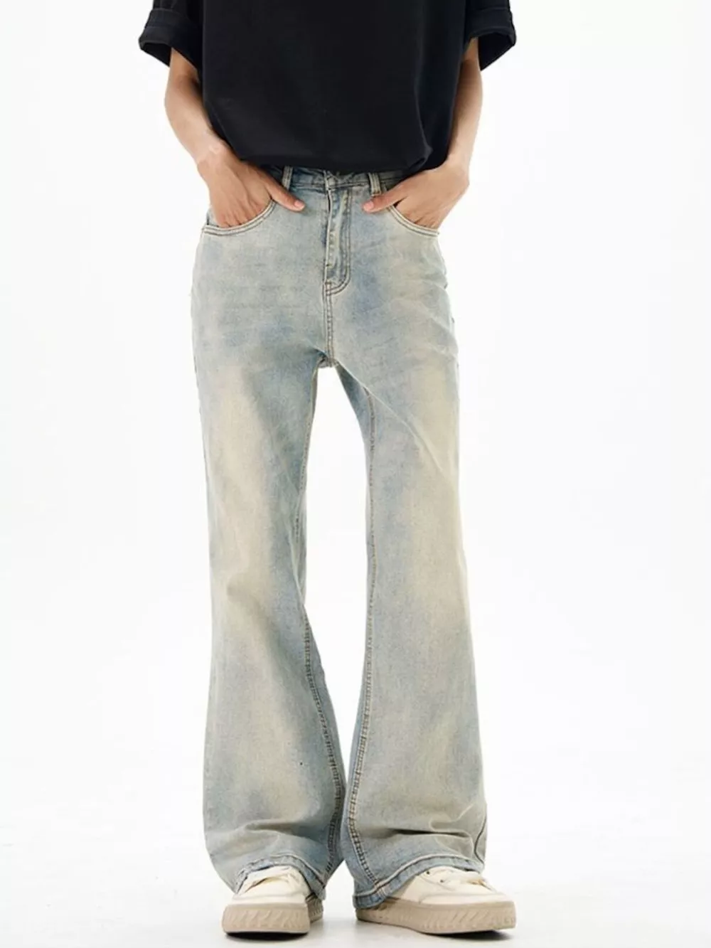 Men's Wash Flare Jeans, image 2