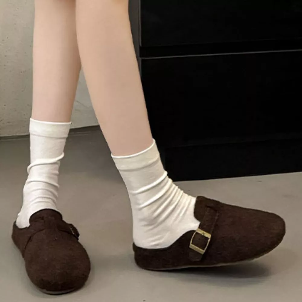 Buckle Decor Round Toe Slippers, image 8