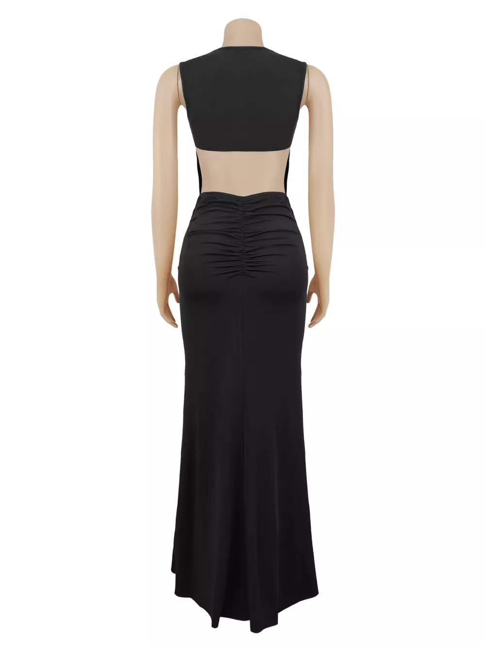Sleeveless Bodycon Maxi Dress with Gold Buckle Detail, image 6