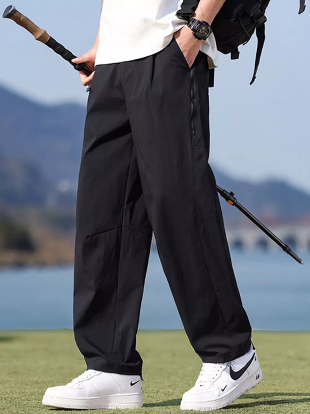 Men's Plus Size Casual Loose Fit Wide Leg Pants, image 5