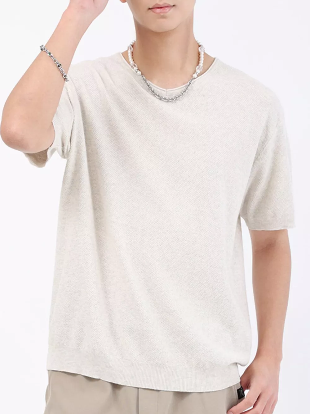 Men's Plus Size Casual Knit Short Sleeve T-Shirt, image 6