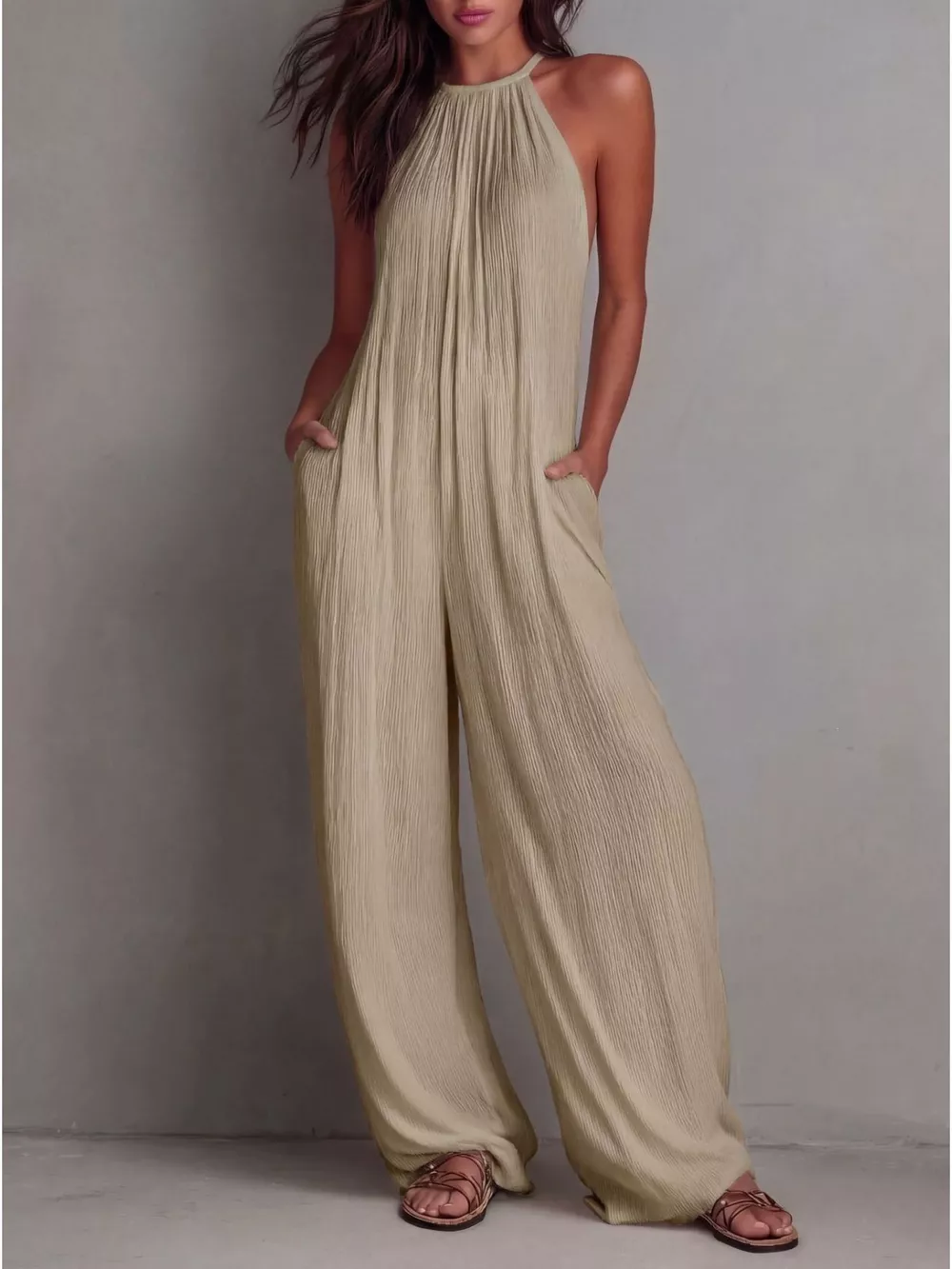 Sleeveless Wide-Leg Jumpsuit, image 5