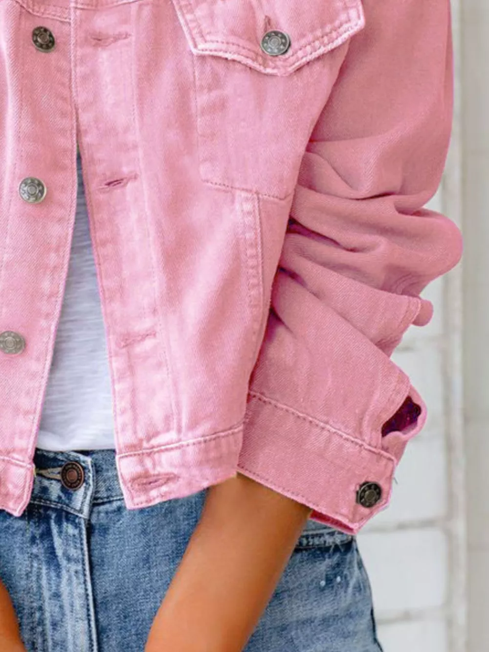 Button Up Long Sleeve Denim Jacket, image 27