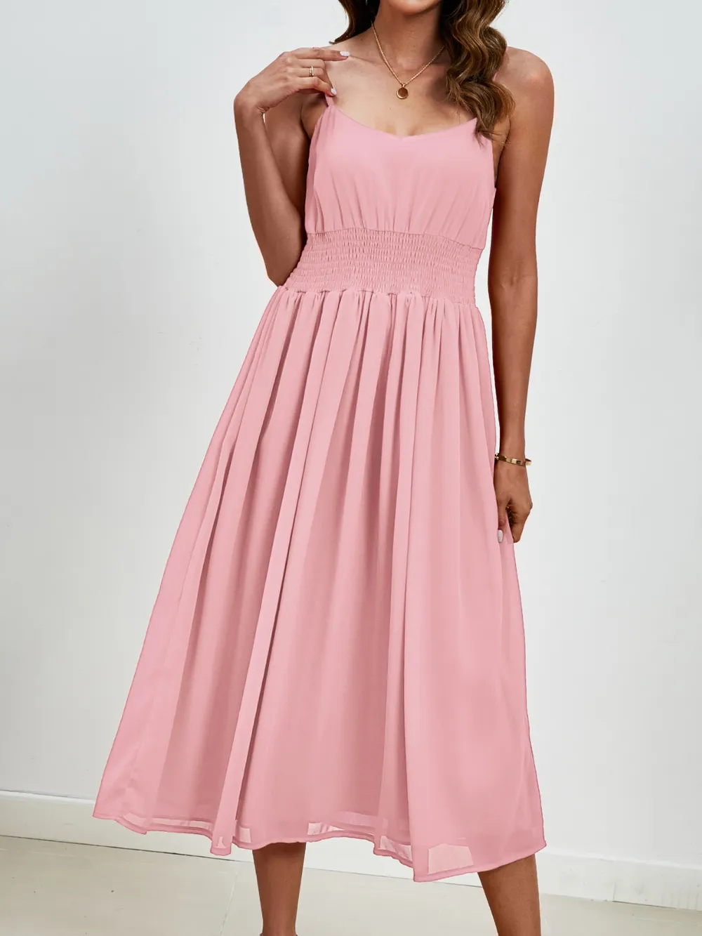Scoop Neck Midi Cami Dress, image 4