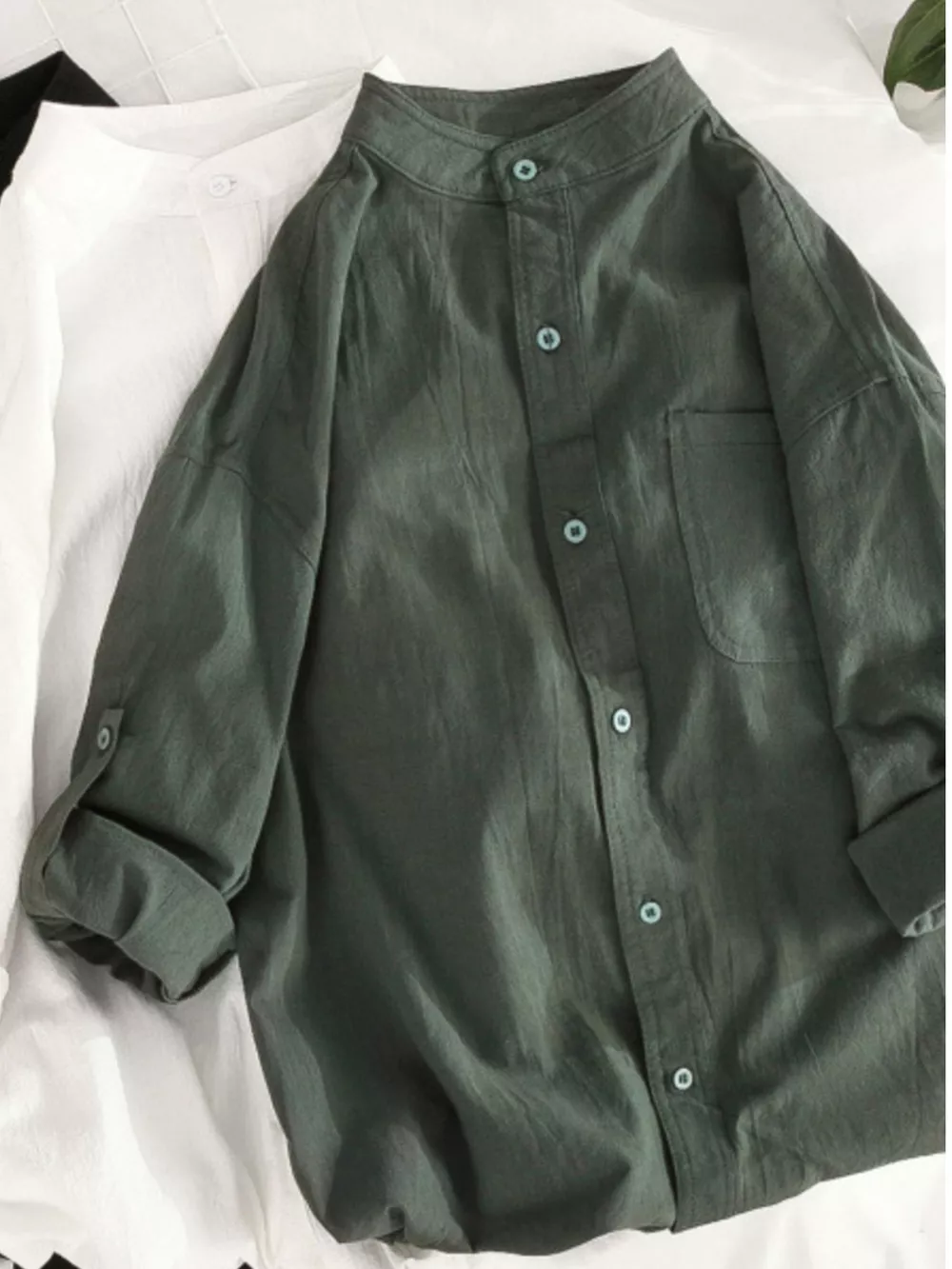 Men's Plus Size Casual Loose Fit Button Up Shirt