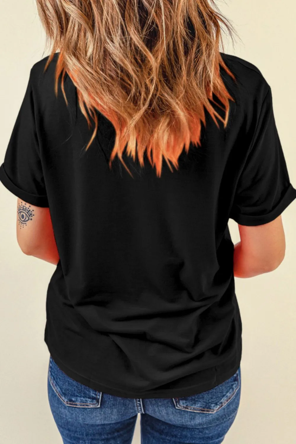 Graphic Round Neck Short Sleeve T-Shirt, image 7