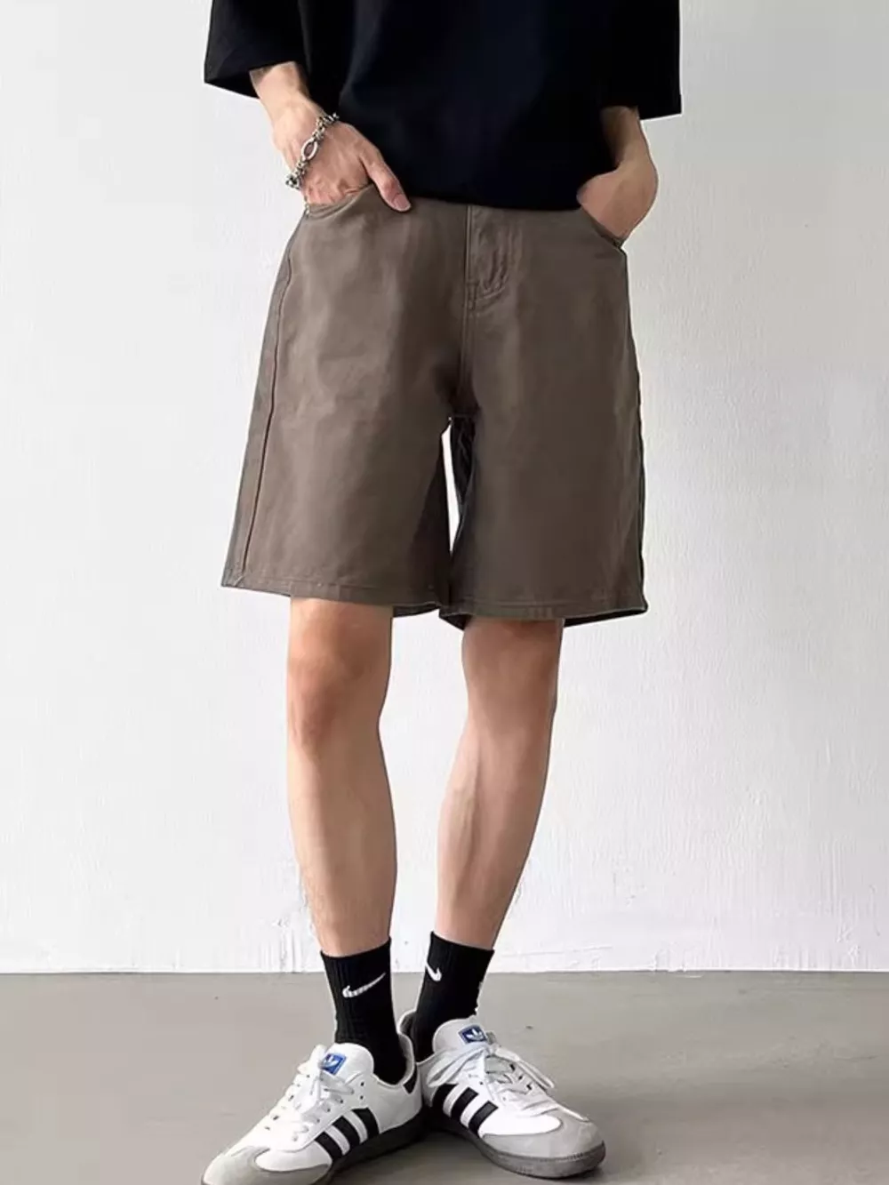 Men's Full Size Back Elastic Waistband Shorts Plus Size, image 3