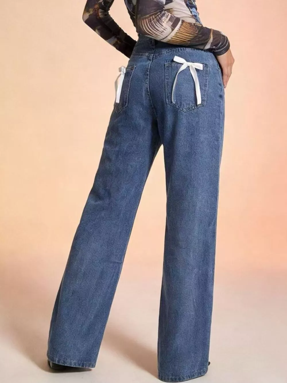 Bow Back Wide Leg Jeans, image 7