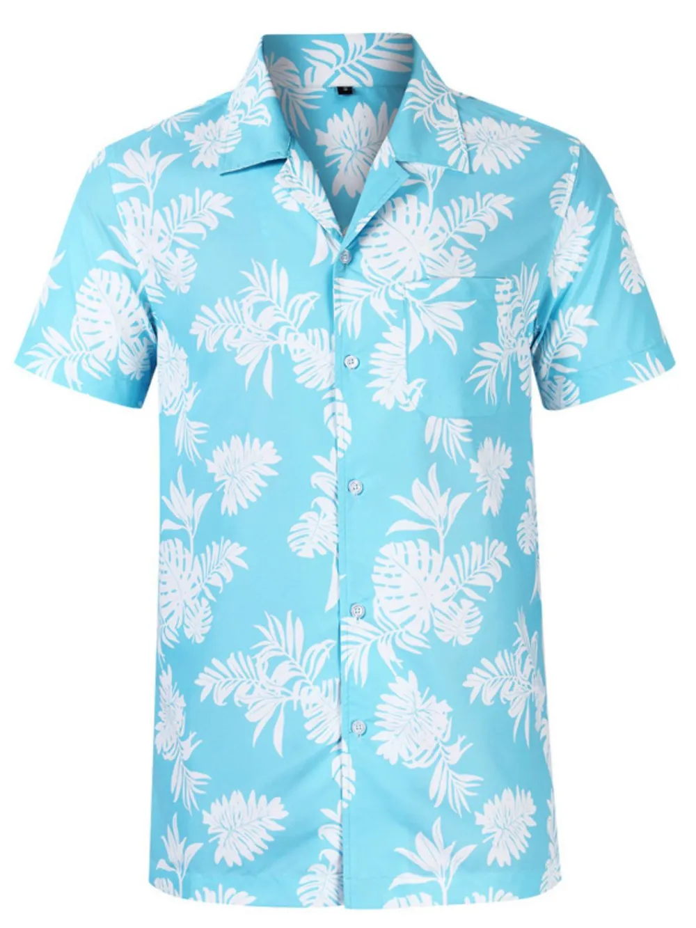 Men's Hawaiian Print Short Sleeve Button Down Shirt, image 2